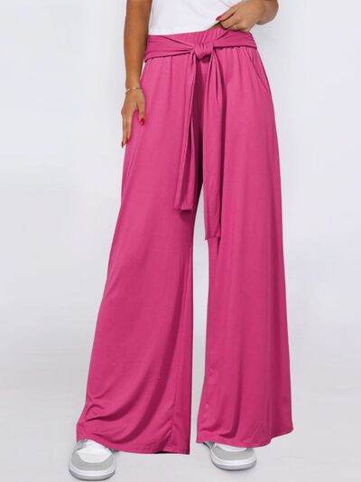 Tied Wide Leg Pants with Pockets for a perfect OOTD – dress to impress outfits from Amexza