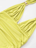 Ruched Halter Neck Bodycon Mini Dress