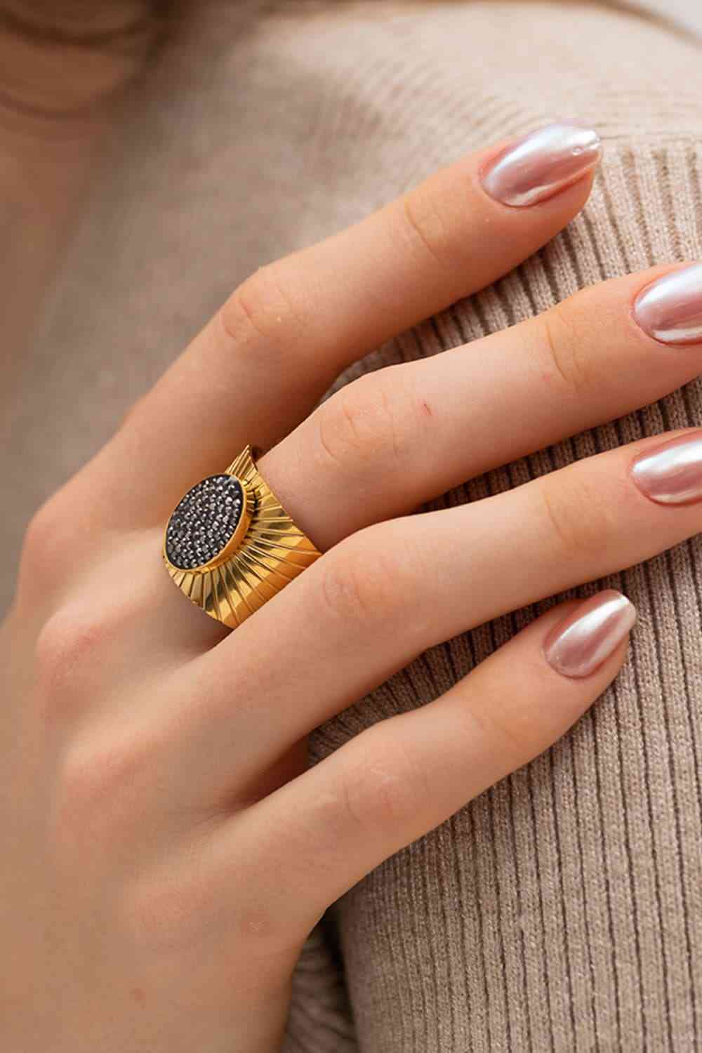 Wide Band Stainless Steel Open Ring for a perfect OOTD – dress to impress outfits from Amexza