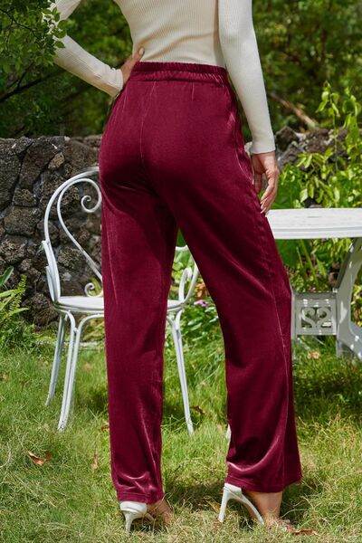 Velvet Wide Leg Pants with Pockets for a perfect OOTD – dress to impress outfits from Amexza