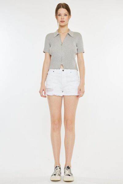 Kancan Raw Hem Distressed Denim Shorts for a perfect OOTD – dress to impress outfits from Amexza