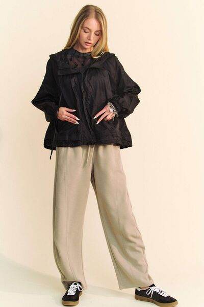 Davi & Dani Drawstring Wide Leg Sweatpants - Amexza