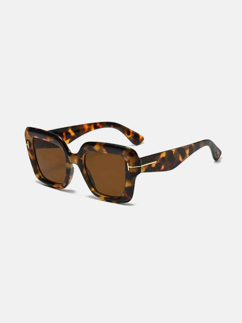 Polycarbonate Frame Square Sunglasses Brown One Size for a perfect OOTD – dress to impress outfits from Amexza