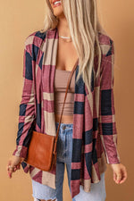 Plaid Open Front Cardigan for a perfect OOTD – dress to impress outfits from Amexza