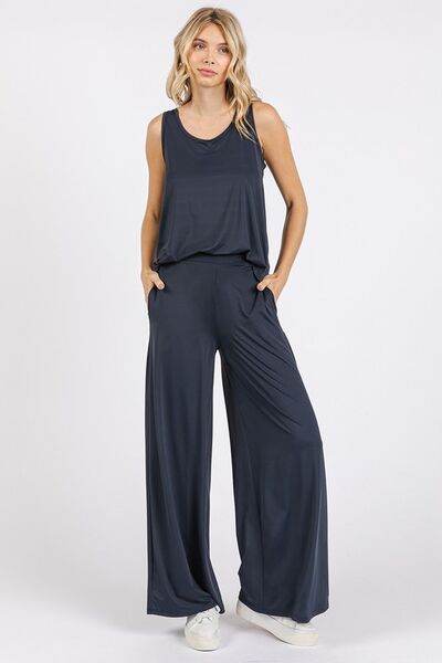 Mittoshop Yoga Air Stretch Elastic Waist Wide Leg Pants - Amexza