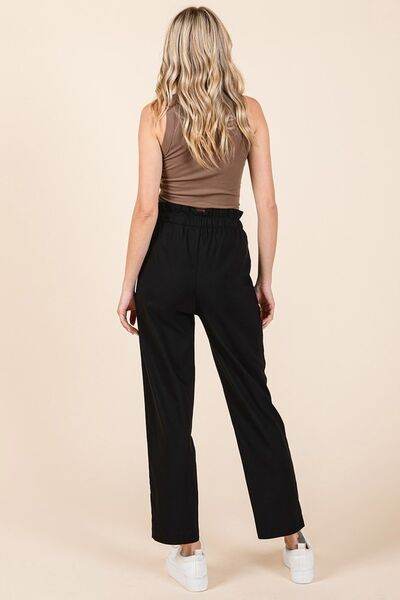 Mittoshop Paperbag Waist Tapered Straight Pants for a perfect OOTD – dress to impress outfits from Amexza