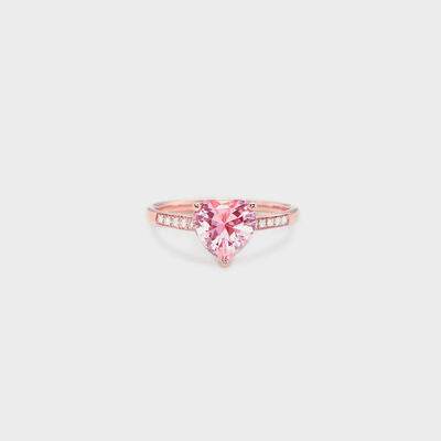 Heart Zircon 925 Sterling Silver Ring Rose Gold for a perfect OOTD – dress to impress outfits from Amexza