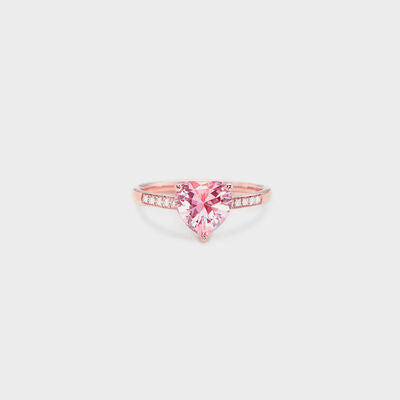 Heart Zircon 925 Sterling Silver Ring Rose Gold for a perfect OOTD – dress to impress outfits from Amexza