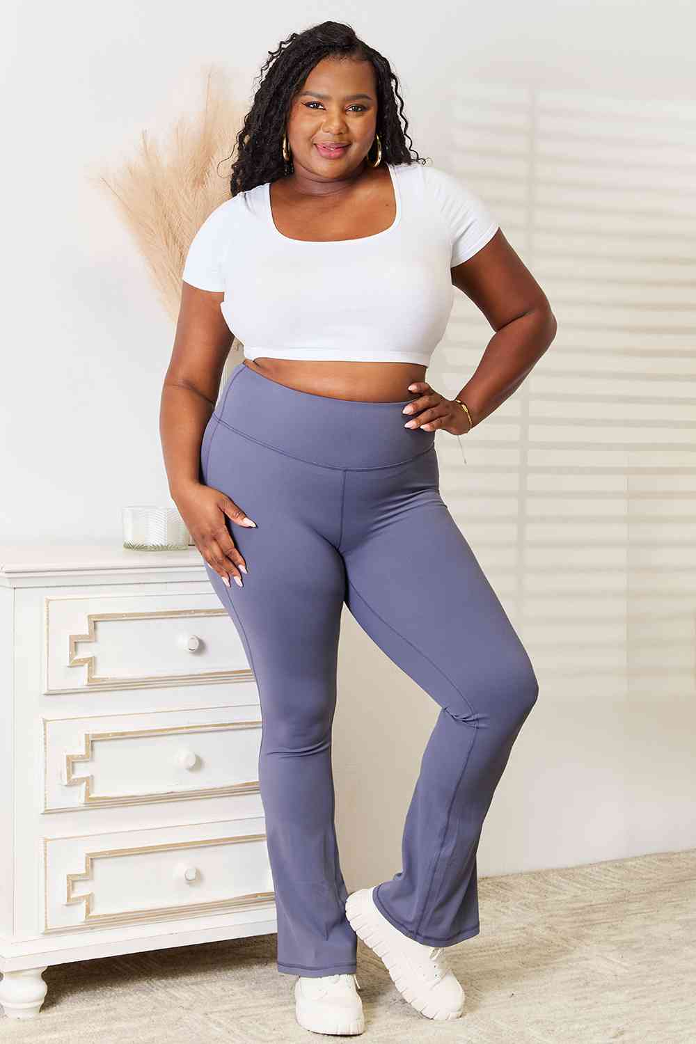 Millennia Basic Bae Wide Waistband Bootcut Sports Pants for a perfect OOTD – dress to impress outfits from Amexza