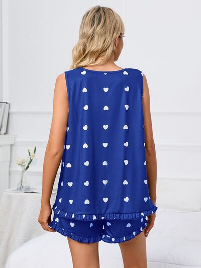 Heart Scoop Neck Tank and Shorts Lounge Set for a perfect OOTD – dress to impress outfits from Amexza