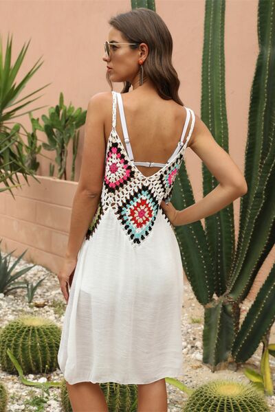 Geometric V-Neck Spaghetti Strap Cover Up Dress for a perfect OOTD – dress to impress outfits from Amexza