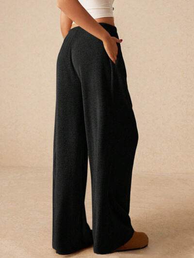 Ribbed Drawstring Wide Leg Pants for a perfect OOTD – dress to impress outfits from Amexza