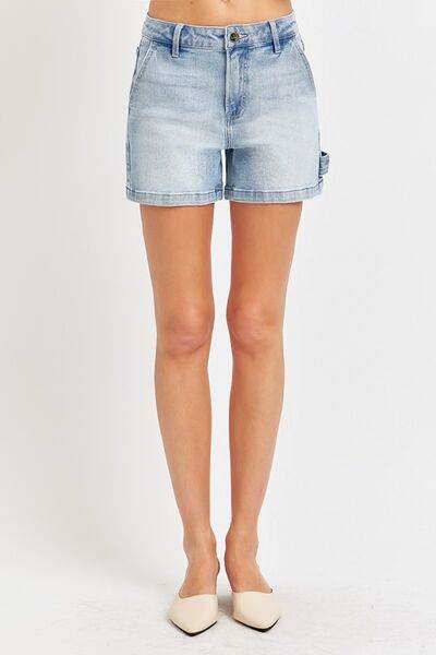 Risen Full Size High Rise Denim Shorts for a perfect OOTD – dress to impress outfits from Amexza