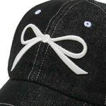 Bow Embroidered Denim Baseball Cap for a perfect OOTD – dress to impress outfits from Amexza