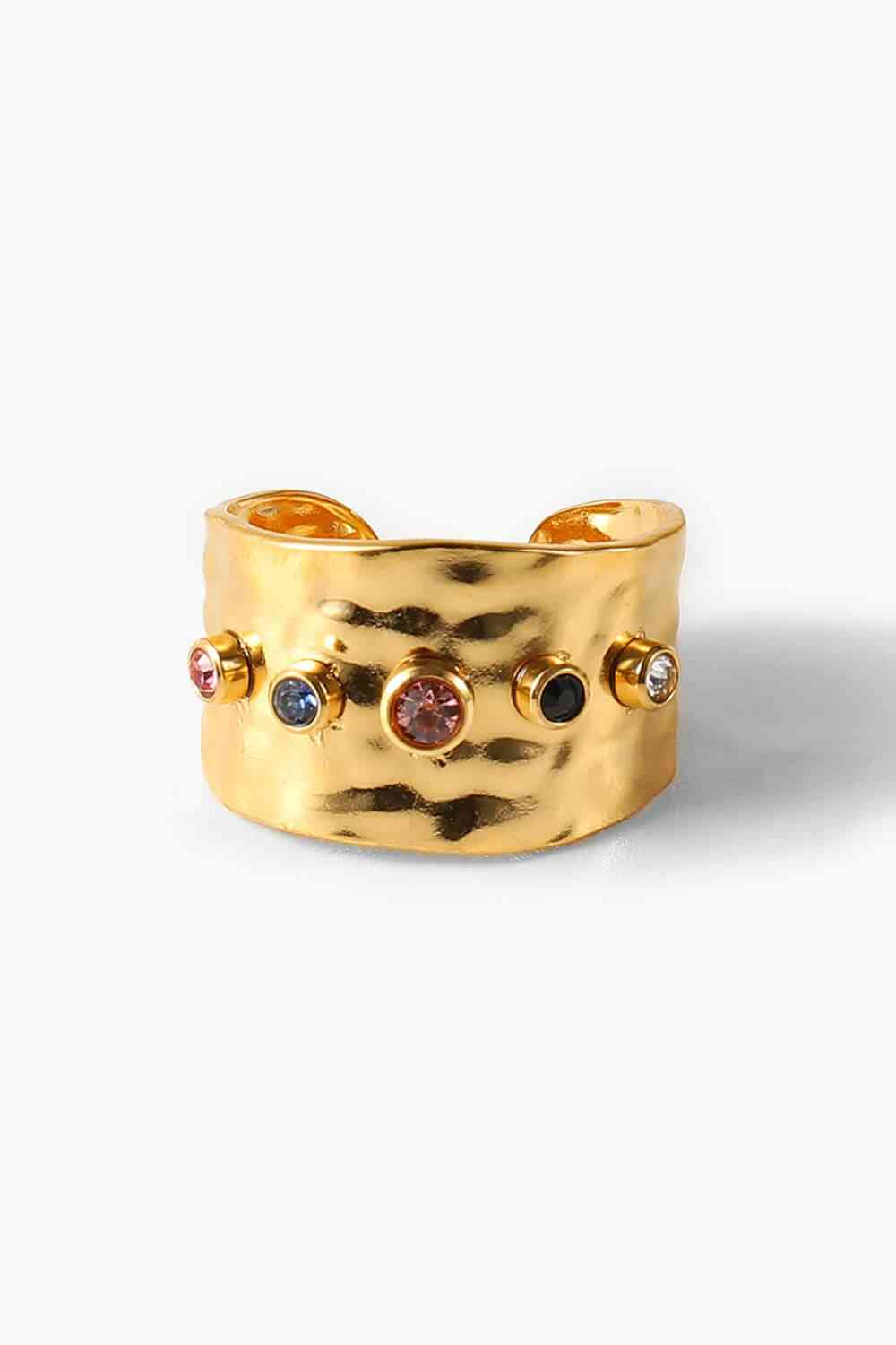 18K Gold-Plated Zircon Ring for a perfect OOTD – dress to impress outfits from Amexza