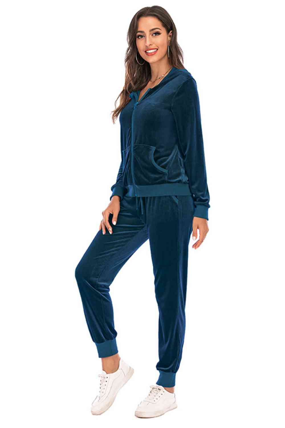 Zip-Up Hooded Jacket and Pants Set for a perfect OOTD – dress to impress outfits from Amexza