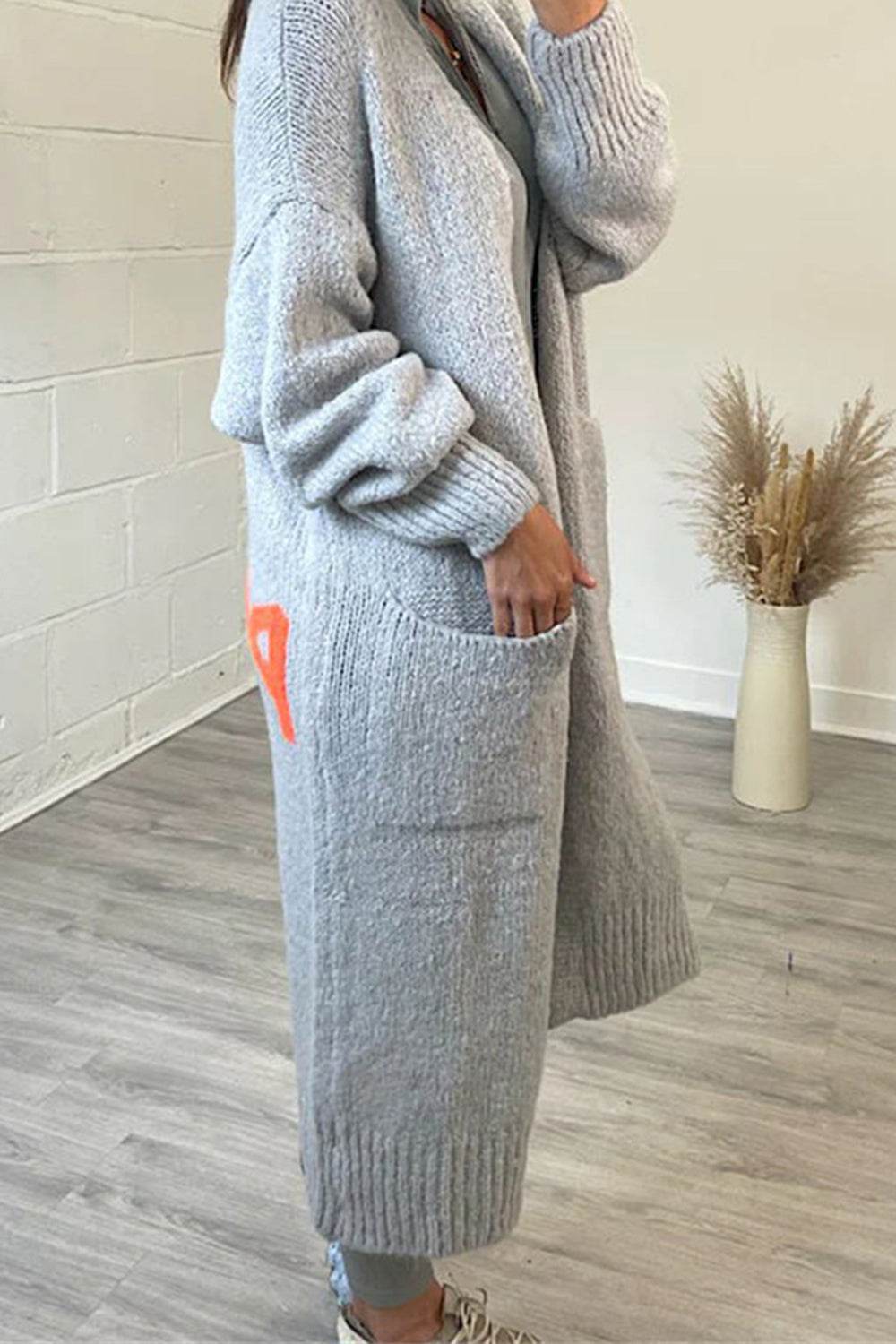 Peace Sign Long Sleeve Cardigan for a perfect OOTD – dress to impress outfits from Amexza