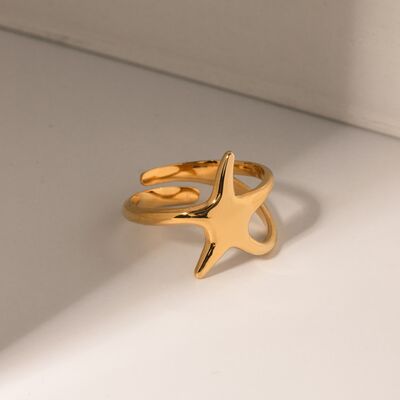 Gold-Plated Stainless Steel Star Ring for a perfect OOTD – dress to impress outfits from Amexza