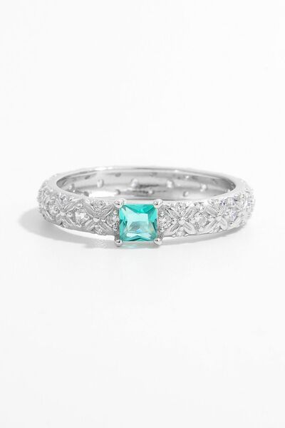 925 Sterling Silver Square Zircon Ring Silver for a perfect OOTD – dress to impress outfits from Amexza