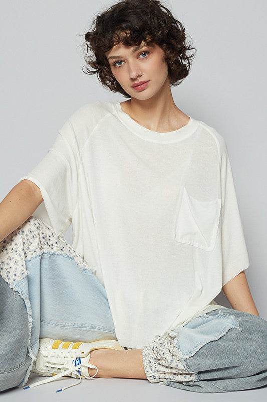 POL Round Neck Half Sleeve T-Shirt Off White for a perfect OOTD – dress to impress outfits from Amexza