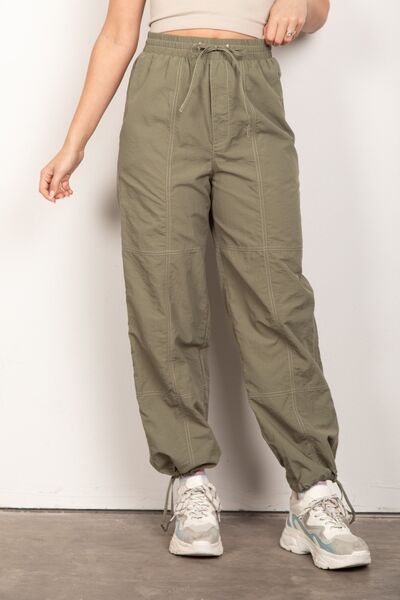 VERY J Drawstring Woven Parachute Joggers OLIVE for a perfect OOTD – dress to impress outfits from Amexza