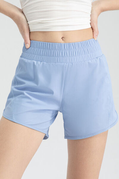 Elastic Waist Active Shorts Light Blue for a perfect OOTD – dress to impress outfits from Amexza