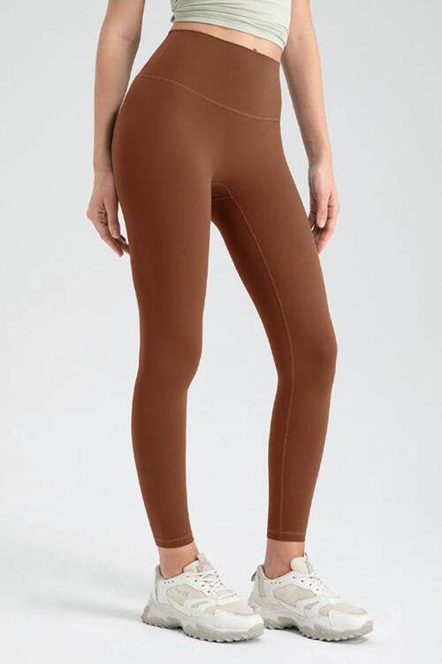 Wide Waistband High Waist Sport Leggings - Amexza