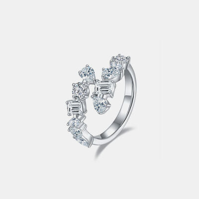 2.6 Carat Moissanite 925 Sterling Silver Bypass Ring Silver for a perfect OOTD – dress to impress outfits from Amexza