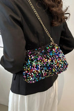 Sequin Removable Strap Shoulder Bag Multicolor One Size for a perfect OOTD – dress to impress outfits from Amexza