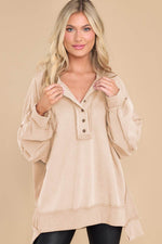 Exposed Seam Long Sleeve Sweatshirt for a perfect OOTD – dress to impress outfits from Amexza