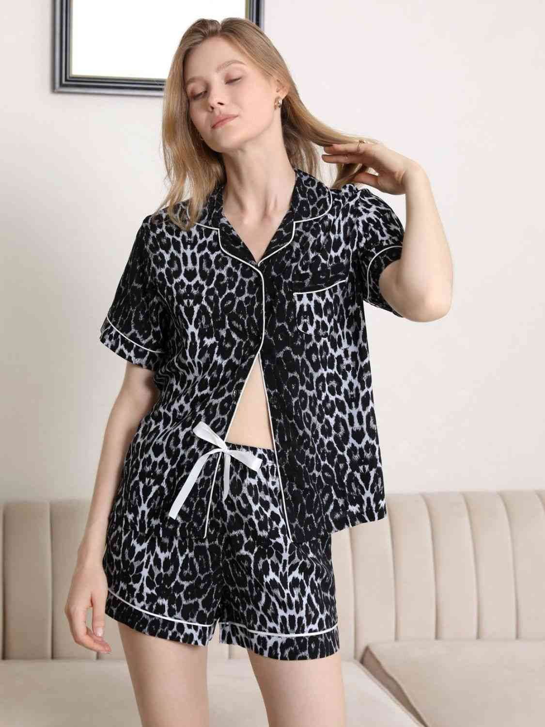 Lapel Collar Shirt and Shorts Pajama Set for a perfect OOTD – dress to impress outfits from Amexza