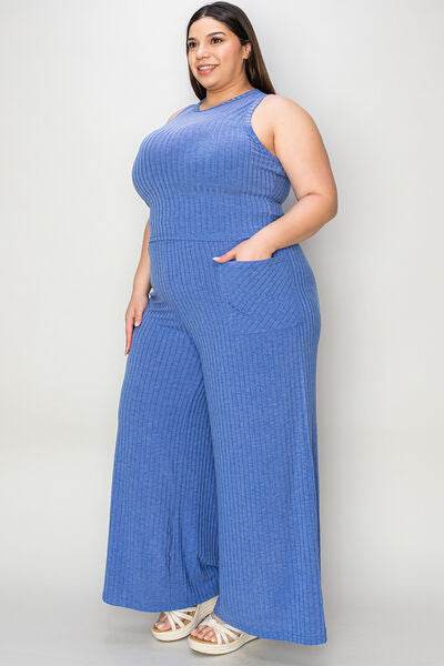 Basic Bae Full Size Ribbed Tank and Wide Leg Pants Set for a perfect OOTD – dress to impress outfits from Amexza