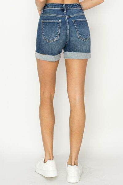 RISEN High Rise Cuffed Denim Shorts for a perfect OOTD – dress to impress outfits from Amexza