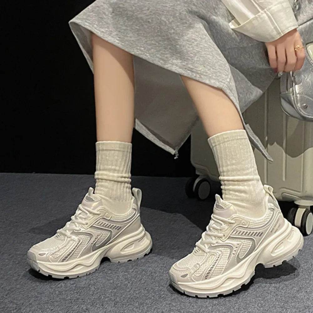 Contrast Mesh Platform Athletic White for a perfect OOTD – dress to impress outfits from Amexza