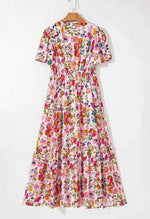 Floral Short Sleeve V Neck Dress with Pockets for a perfect OOTD – dress to impress outfits from Amexza