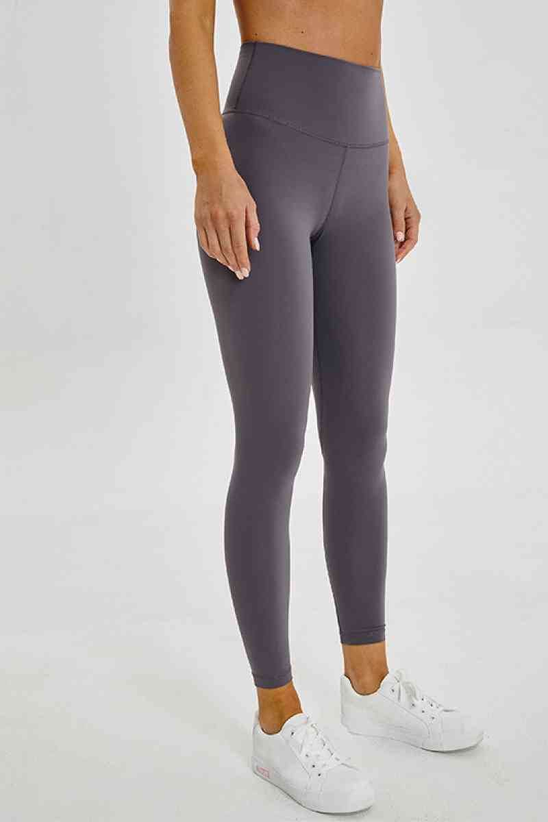 Millennia Wide Seamless Band Waist Sports Leggings - Amexza