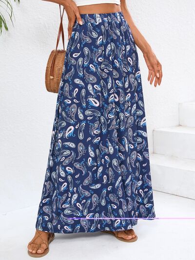 Printed Maxi Skirt Navy for a perfect OOTD – dress to impress outfits from Amexza