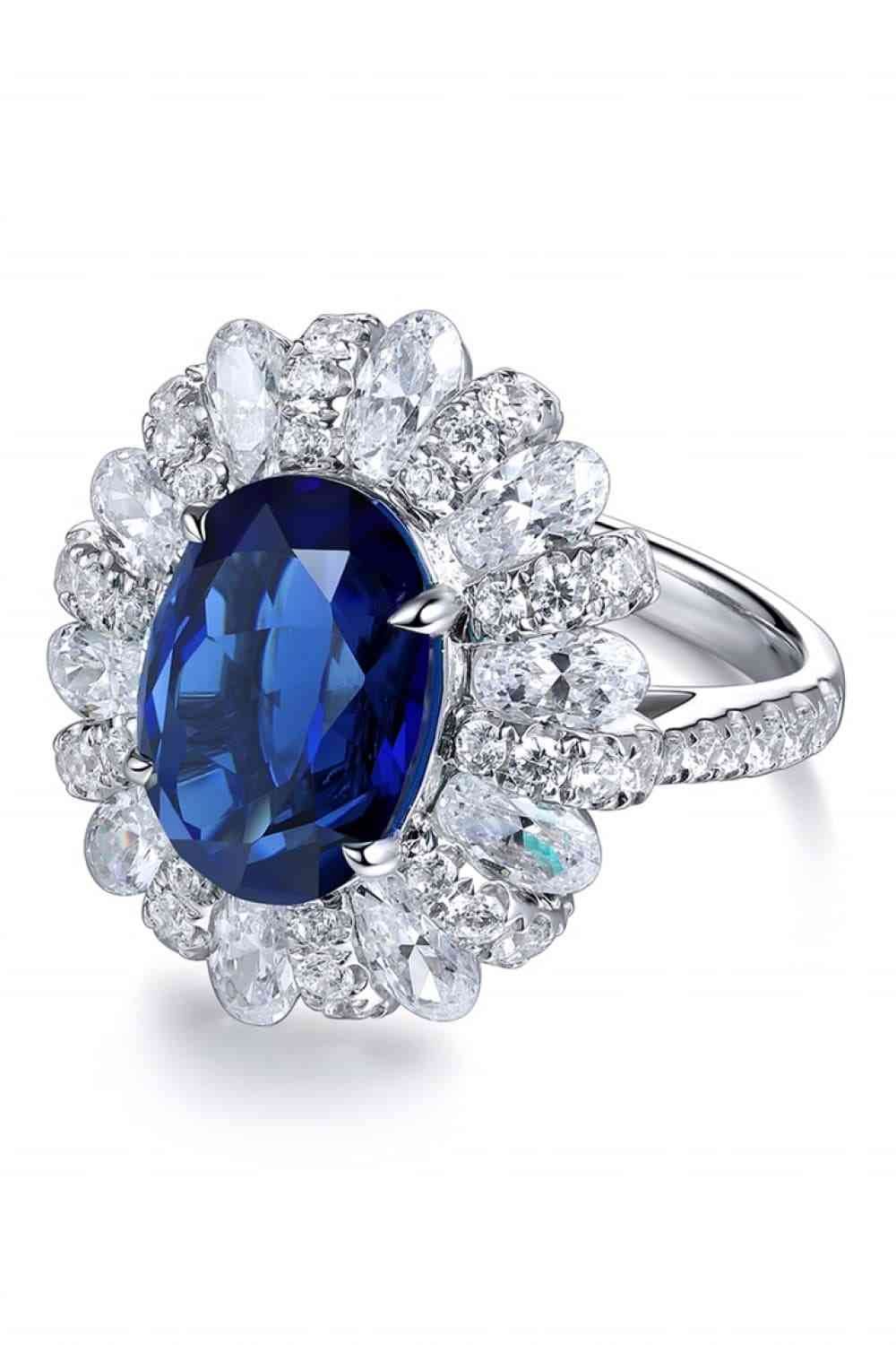 5 Carat Lab-Grown Sapphire Flower Shape Ring for a perfect OOTD – dress to impress outfits from Amexza