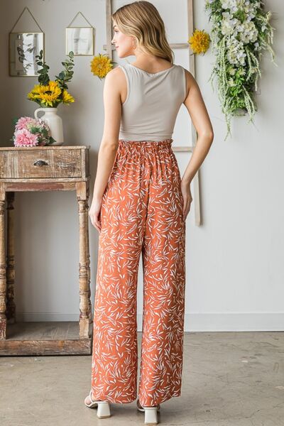 Heimish Full Size Printed Tied Straight Casual Pants for a perfect OOTD – dress to impress outfits from Amexza