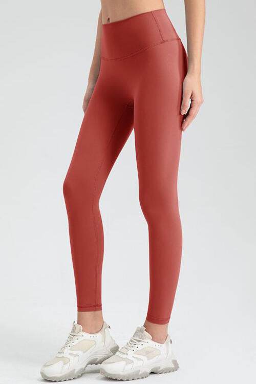 Wide Waistband Sport Leggings - Amexza