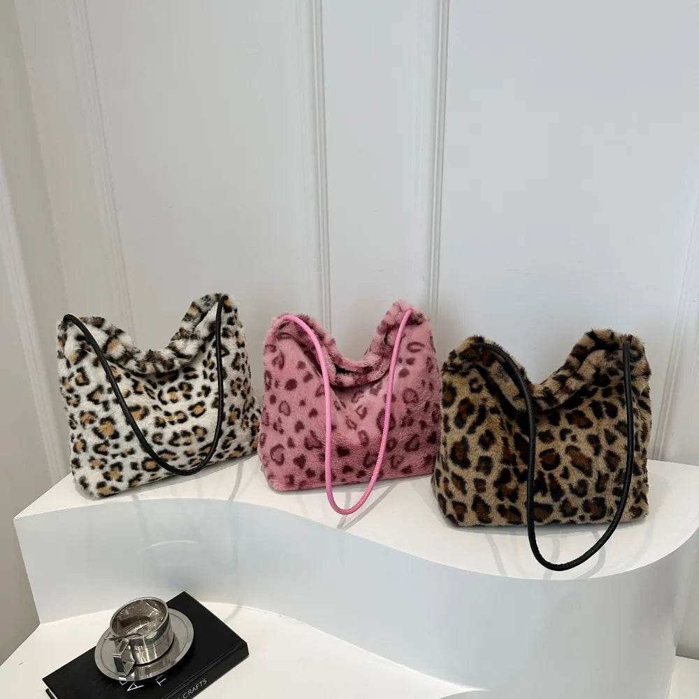 Leopard Furry Shoulder Bag for a perfect OOTD – dress to impress outfits from Amexza