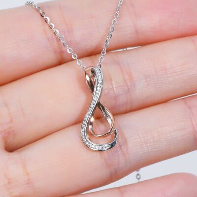 925 Sterling Silver Inlaid Moissanite Infinity Pendant Necklace for a perfect OOTD – dress to impress outfits from Amexza