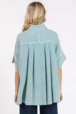 Mittoshop Mineral Wash Gauze Oversized Short Sleeve Shirt for a perfect OOTD – dress to impress outfits from Amexza