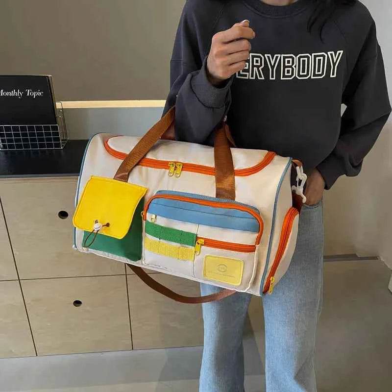 Color Block Multi-Pockets Travel Bag for a perfect OOTD – dress to impress outfits from Amexza