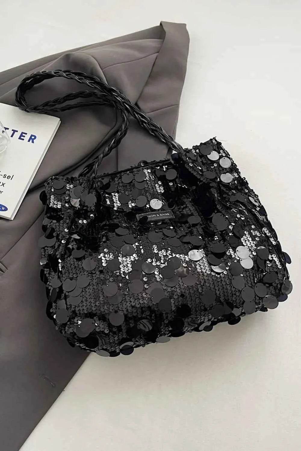 Sequin Braided Strap Shoulder Bag for a perfect OOTD – dress to impress outfits from Amexza