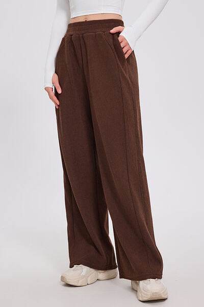 Basic Bae Elastic Waist Wide Leg Pants for a perfect OOTD – dress to impress outfits from Amexza