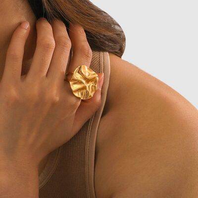 18K Gold-Plated Irregular Open Ring Gold 7 for a perfect OOTD – dress to impress outfits from Amexza