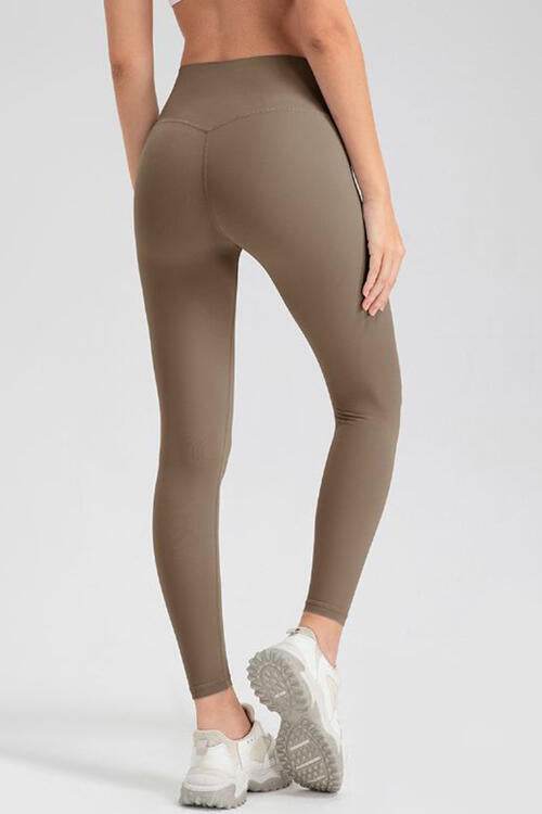 Wide Waistband Sport Leggings - Amexza