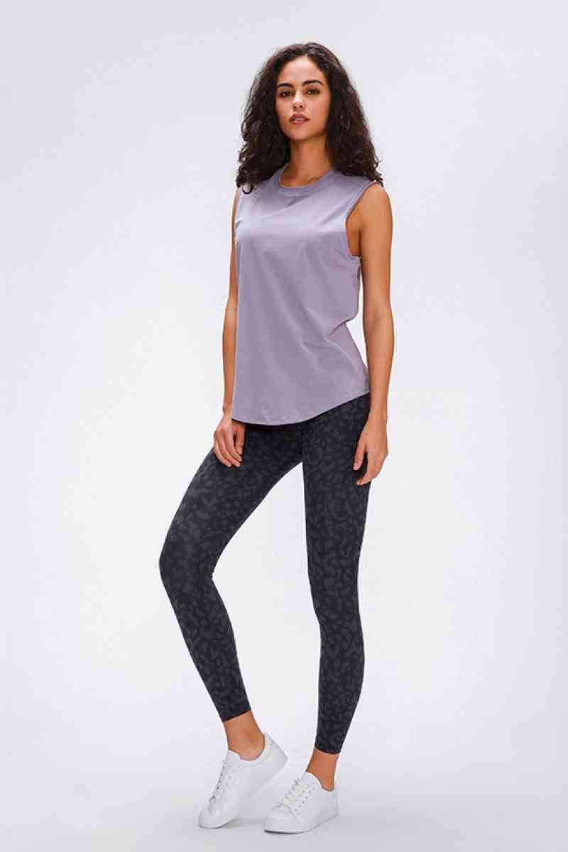 Millennia Wide Seamless Band Waist Sports Leggings - Amexza