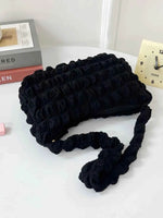 Cloud Puff Textured Shoulder Bag Black One Size for a perfect OOTD – dress to impress outfits from Amexza